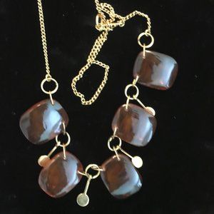 Baltic Amber and 9K Gold Necklace Vintage